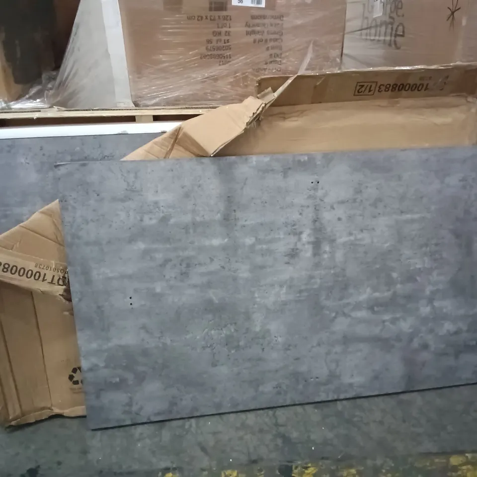 LOT OF 2 MARBLE EFFECT RECTANGULAR DINING TABLE TOPS