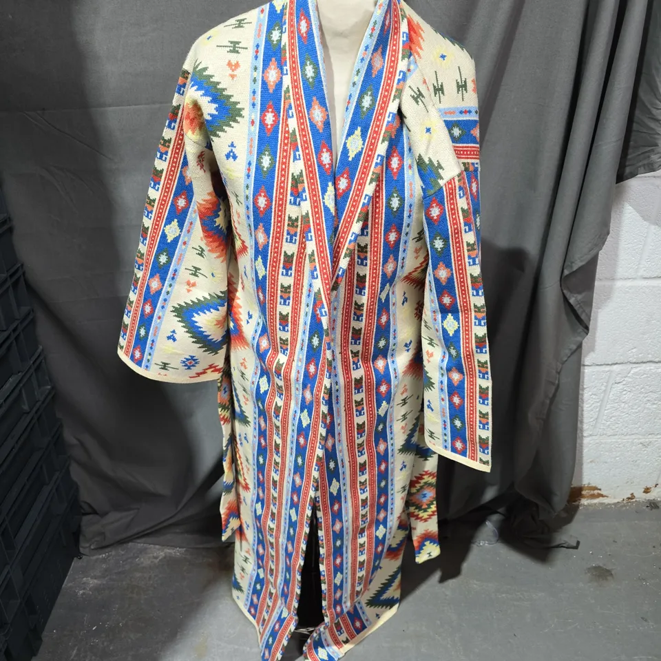 NEVER FULLY DRESSED BRIDGET MAXI COATIGAN IN MULTI - SMALL