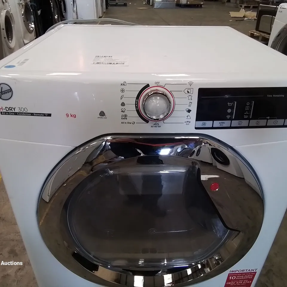 HOOVER H-DRY 300 HLEC9TCE FREESTANDING CONDENSER TUMBLE DRYER, WHITE [COLLECTION ONLY]