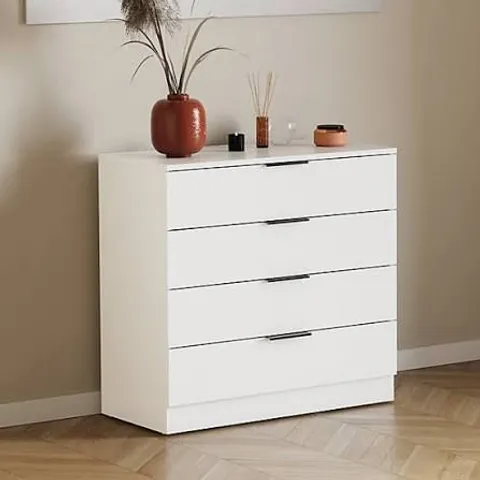 BOXED TREGA 4 DRAWER CHEST - WHITE (1 BOX)