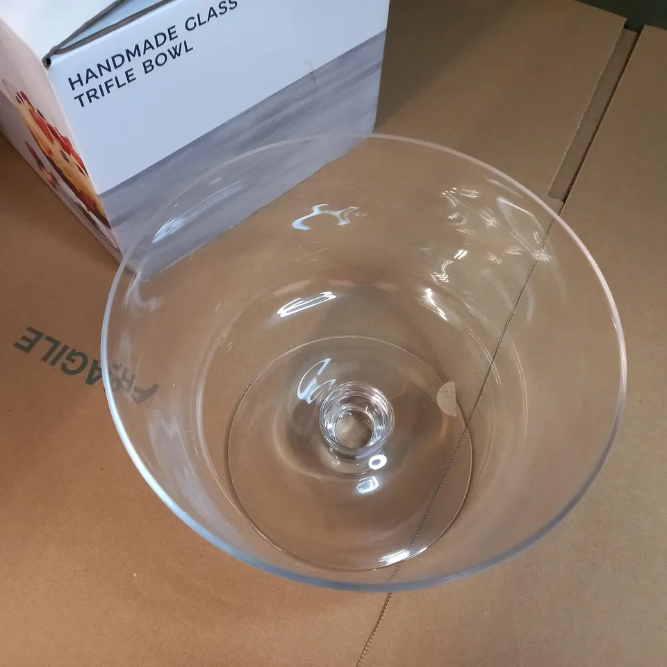 BOXED HANDMADE GLASS TRIFLE BOWL