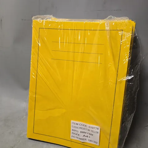 BOX OF APPROXIMATELY 100 CONSORTIUM YELLOW 80 PAGE CLASSSIC PROJECT BOOK A4+