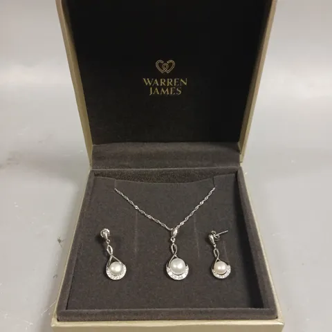 WARREN JAMES PEARL NECKLACE & EARRING SET
