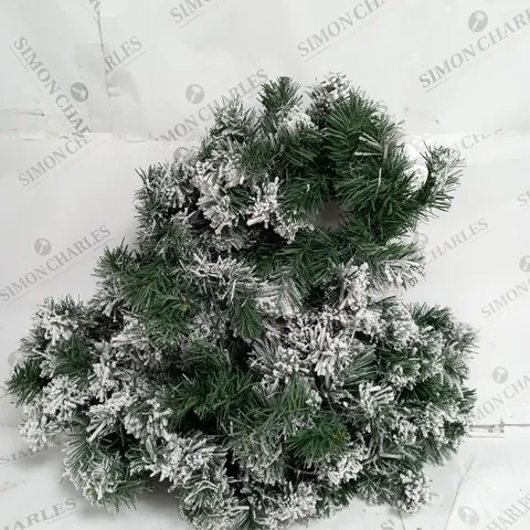 BOXED 6FT PRE LIT EMPEROR FLOCKED GARLAND