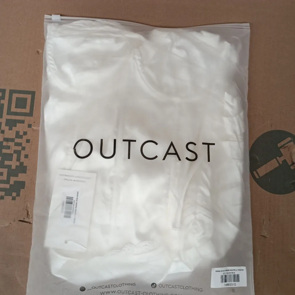 BAGGED OUTCAST SIENA MINI DRESS IN WHITE SIZE SMALL