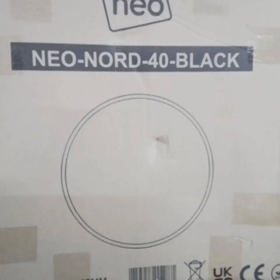 BOXED NEO 40CM BLACK METAL FRAME WALL MIRROR (1 BOX)