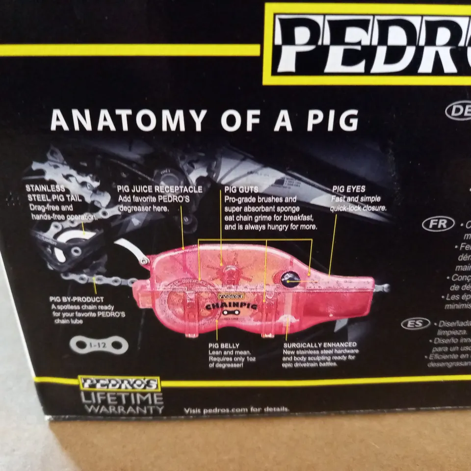 BOXED PEDROS CHAINPIG HANDS FREE CHAIN CLEANER