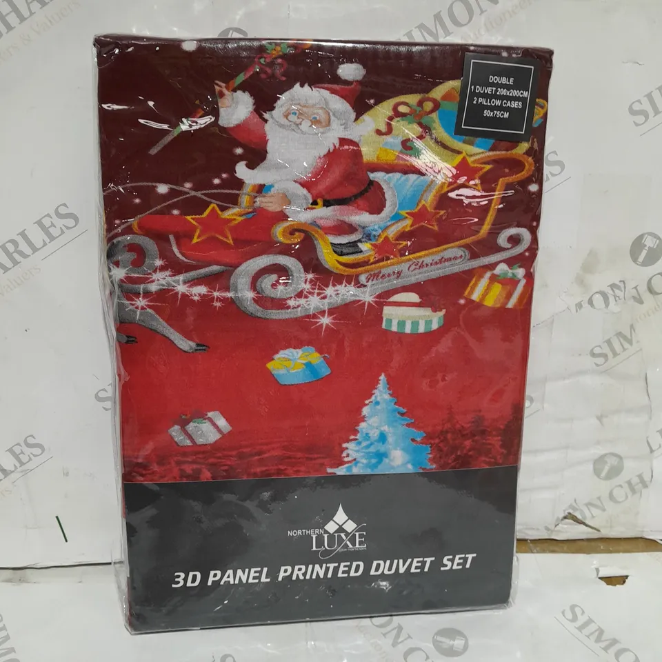 NORTHERN LUXE 3D PANEL PRINTED DUVET SET - DOUBLE