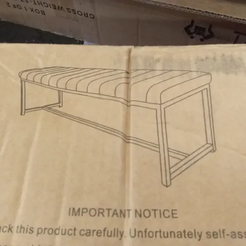 BOXED CULLOMPTON BROWN LEATHER EFFECT BENCH 1.1m