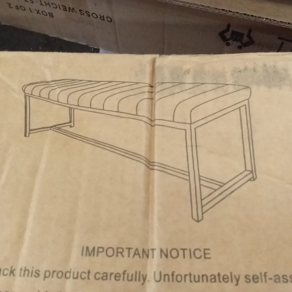 BOXED CULLOMPTON BROWN LEATHER EFFECT BENCH 1.1m