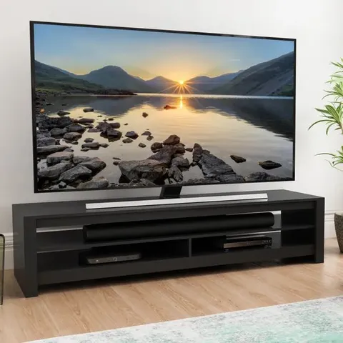 BOXED AVF CALIBRE CA180RBO 1800mm TV STAND – BLACK OAK (1 BOX)