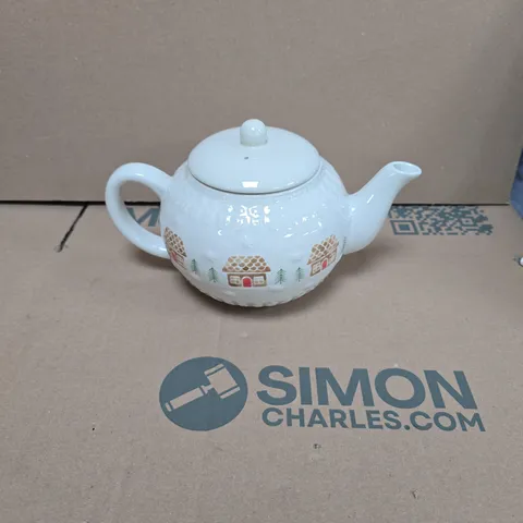 GISELA GRAHAM LONDON - DECORATIVE CERAMIC CHRISTMAS TEAPOT - BOX OF 8PCS