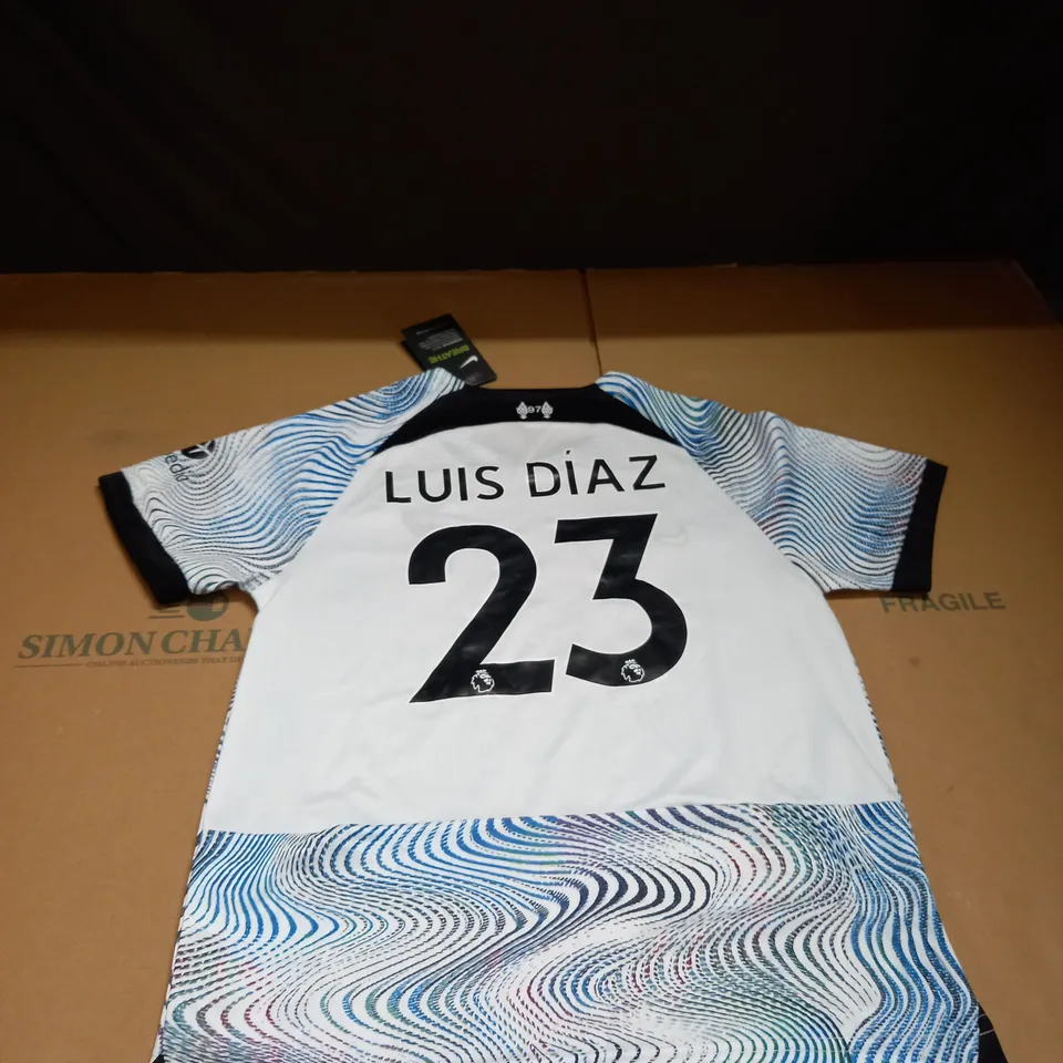 LIVERPOOL FC SHIRT AND SHORTS WITH LUIS DIAZ 23 SIZE 26