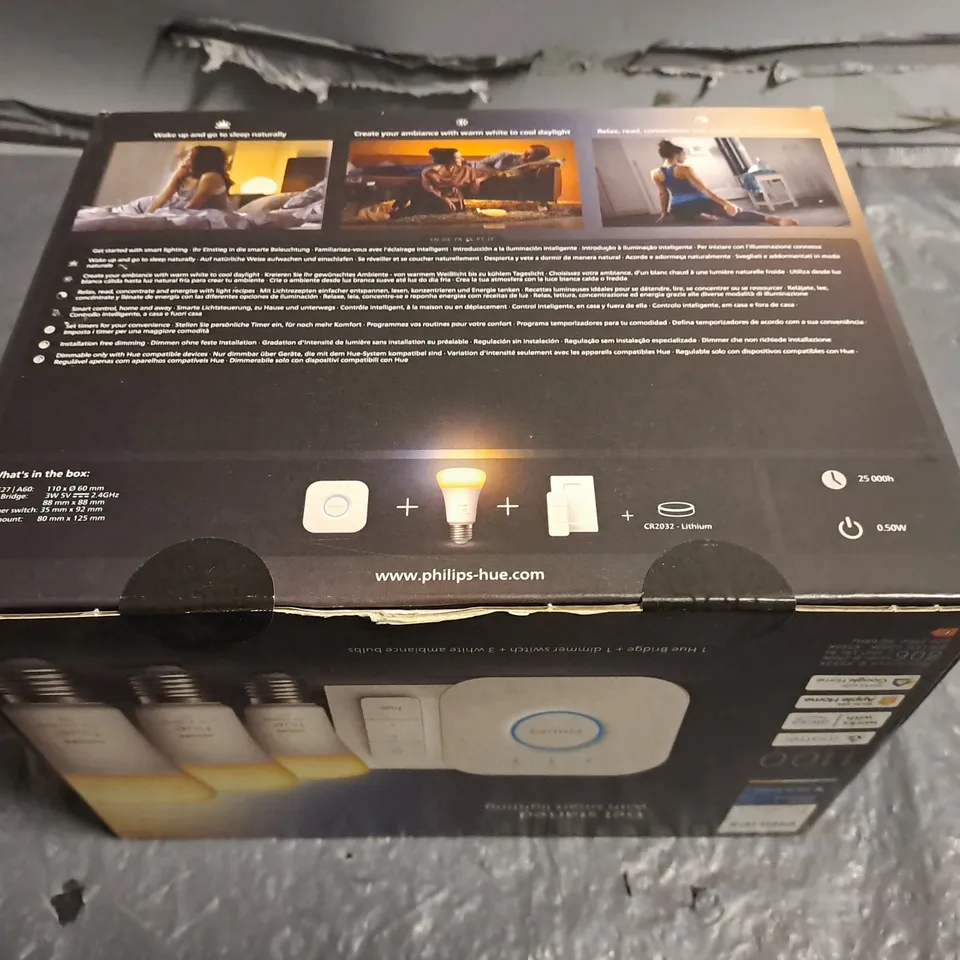 SEALED PHILLIPS HUE WHITE AMBIANCE E27 STARTER KIT