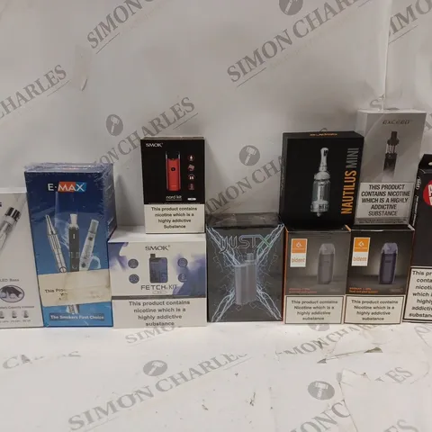 BOX OF APPROXIMATELY 10 ASSORTED E-CIGARETTES