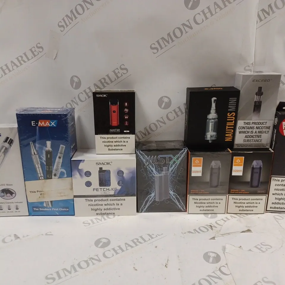BOX OF APPROXIMATELY 10 ASSORTED E-CIGARETTES