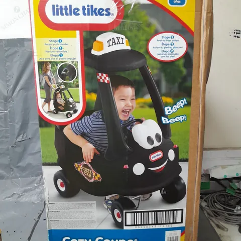 BOXED LITTLE TIKES COZY COUPE CAB TAXI - BLACK - COLLECTION ONLY 