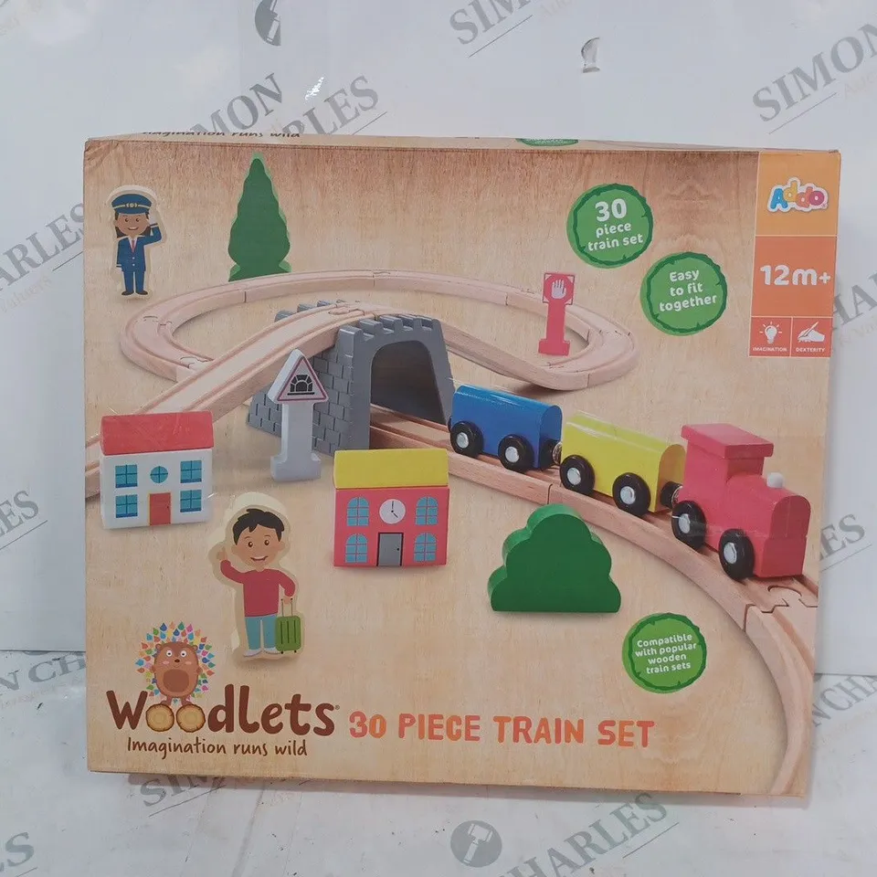 BOXED ADDO WOODLETS 30 PIECE TRAIN SET