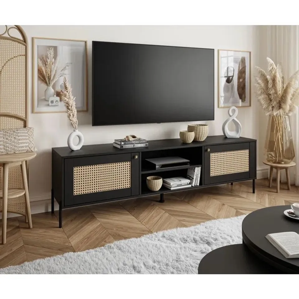 BOXED ANDILLAC TV STAND FOR TV'S UP TO 78" (2 BOXES)