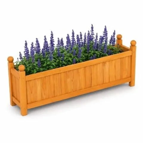 BOXED 4349 LARGE GARDEN WOODEN FLOWER PLANTER ORNAMENTAL PLANT POT