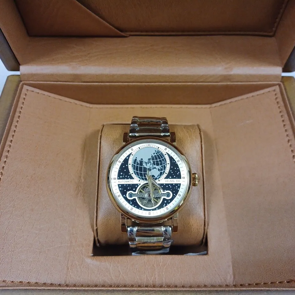 HELMA DH AUTOMATIC TOURBILLON MOVEMENT STAINLESS STEEL STRAP WRISTWATCH
