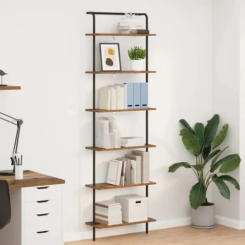 BOXED BOOKSHELF OLD WOOD 60 X 24 X 203 CM  ENGINEERED WOOD