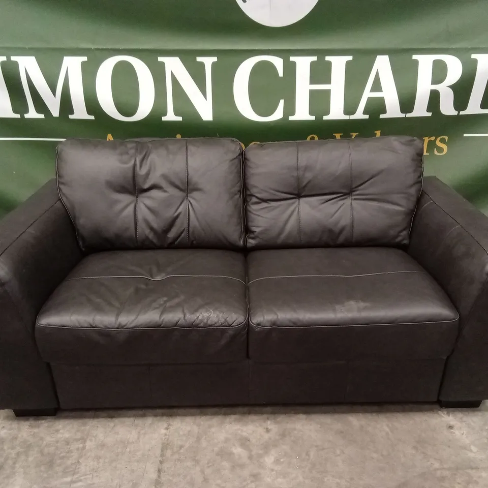 ARDEN ITALIAN LEATHER 3 SEATER SOFA - BLACK  RRP £1399