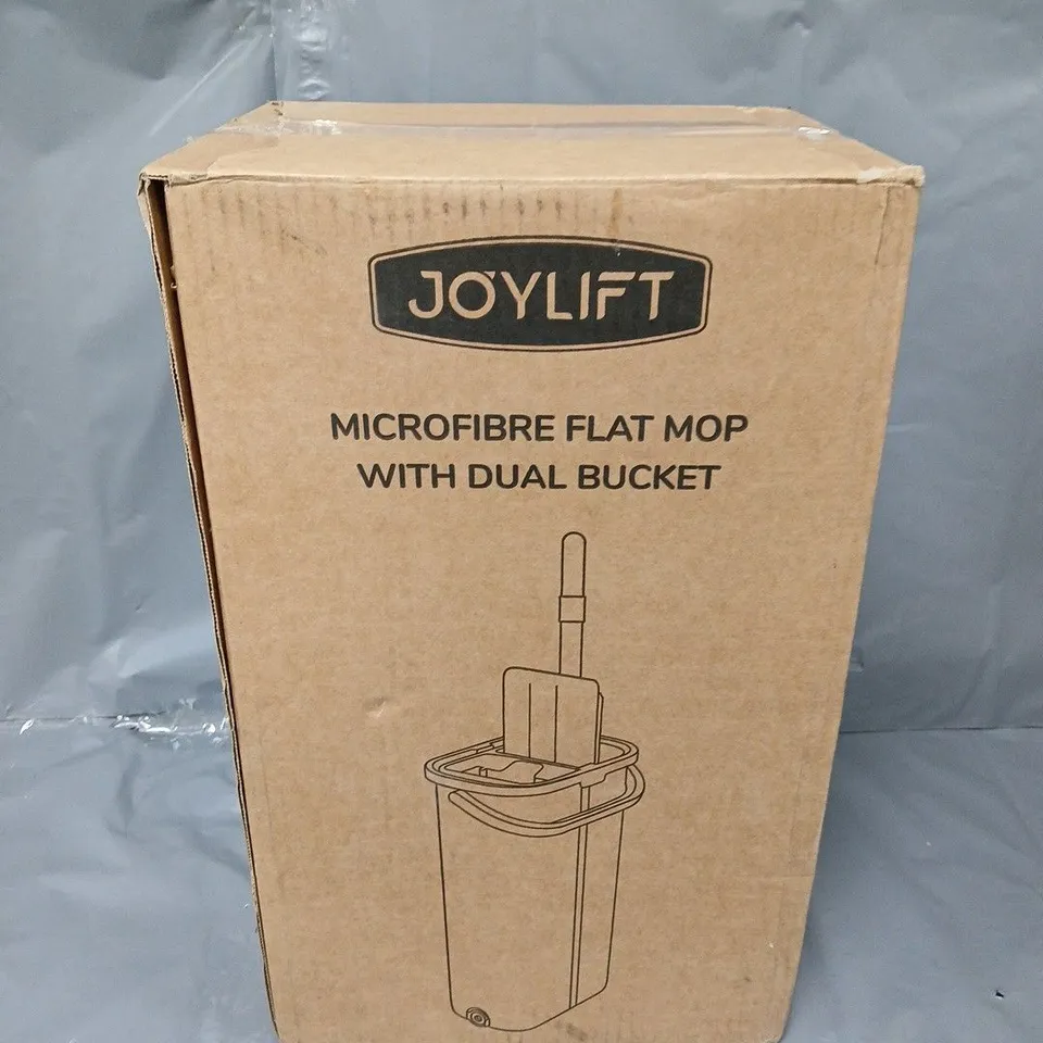 BOXED JOYLIFT MICROFIBRE FLAT MOP WITH DUAL BUCKET