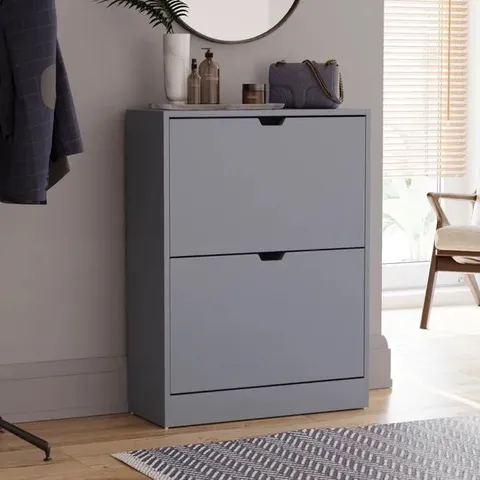 BOXED LASSÍC 2 DRAWER SHOE CABINET -GREY-