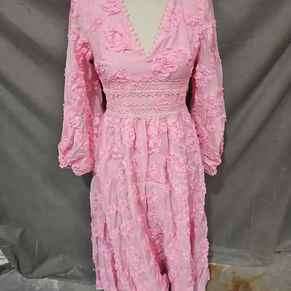 COAST 3D TEXTURE MIDI DRESS IN ROSE SIZE 8