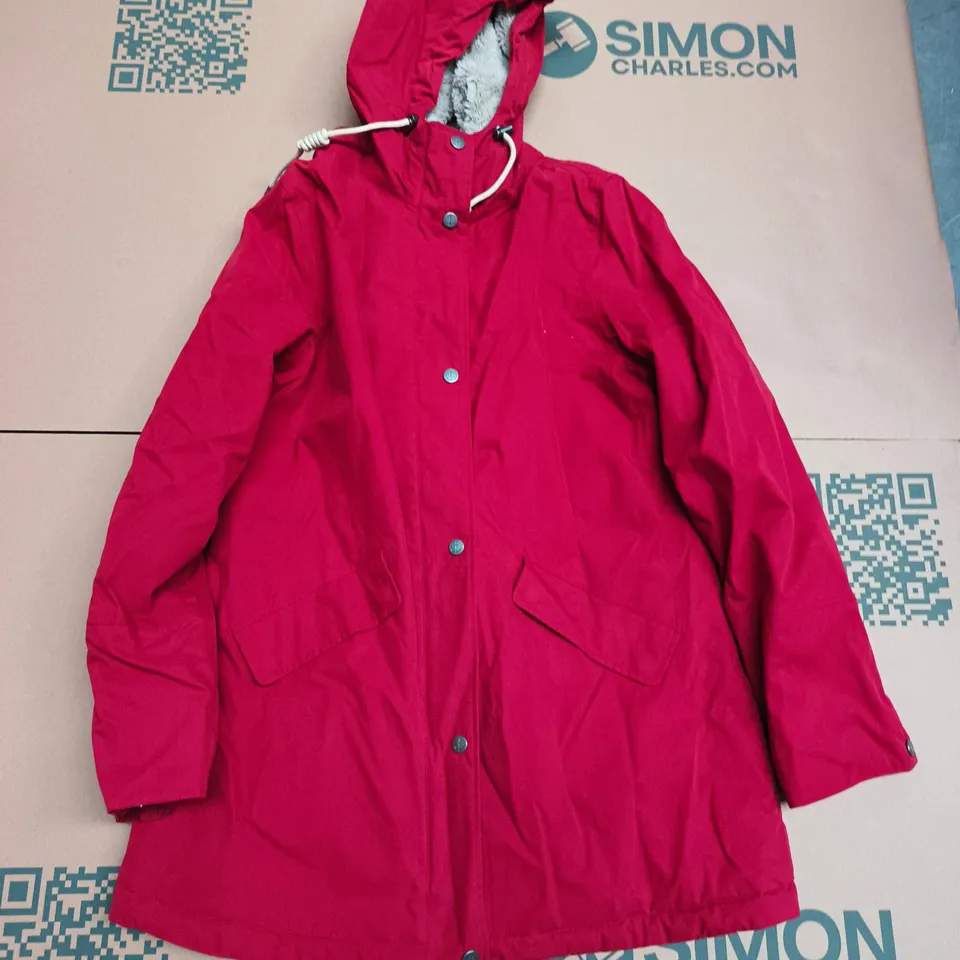 SEASALT CORNWALL RAIN LINED COAT IN RED - UK 12