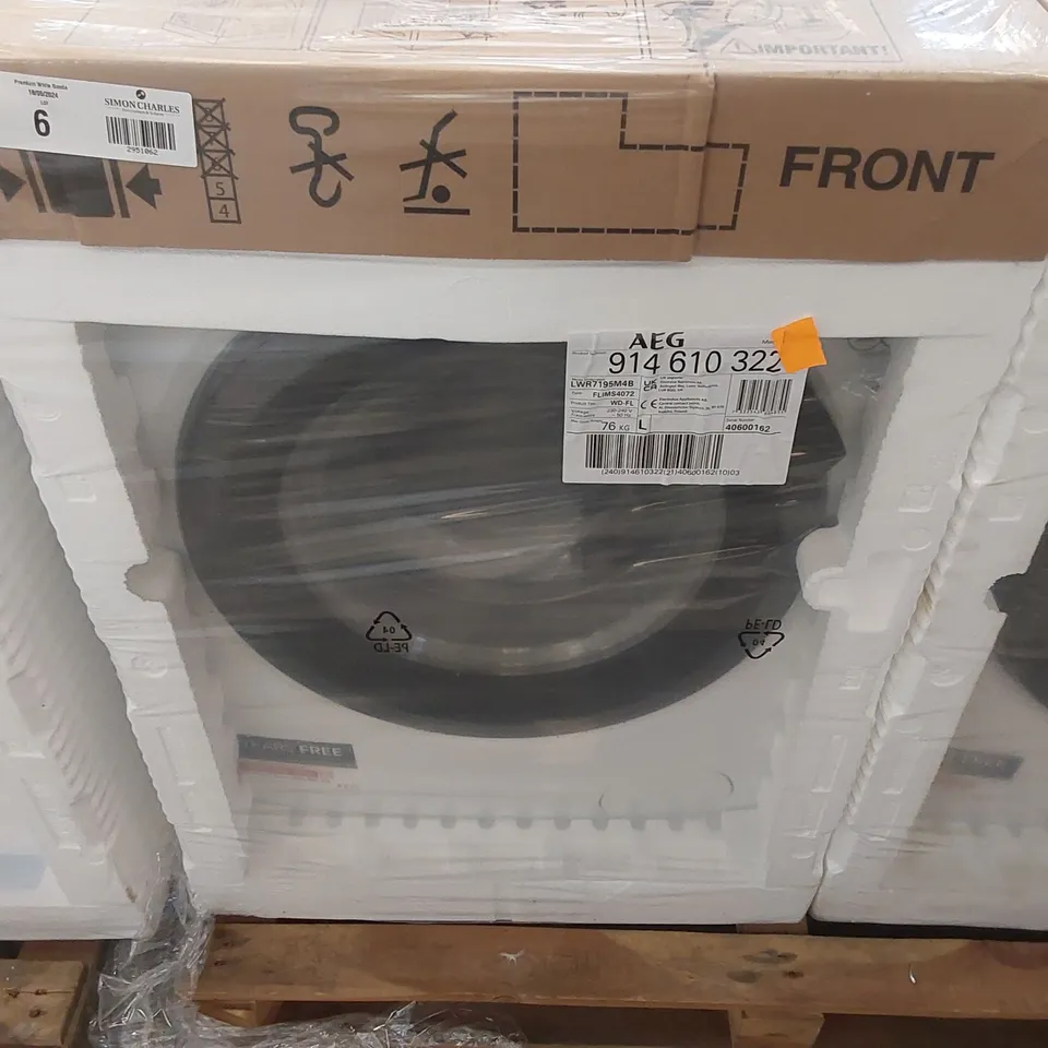 AEG 7000 LWR7195M4B FREESTANDING WASHER DRYER 9/5KG LOAD, 1400RPM SPIN, WHITE RRP £750