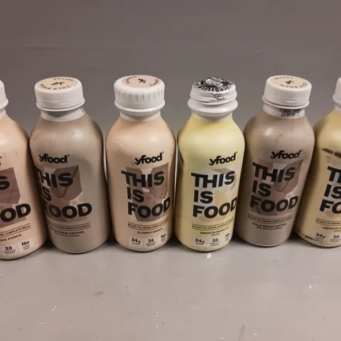 6 X SEALED YFOOD THIS IS FOOD COMPLETE MEAL DRINKS TO INCLUDE VANILLA, COLD BREW COFFEE & CLASSIC CHOCO 