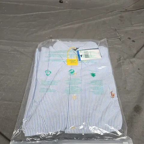 BAGGED POLO RALPH LAUREN STRIPE BUTTON SHIRT - SIZE M