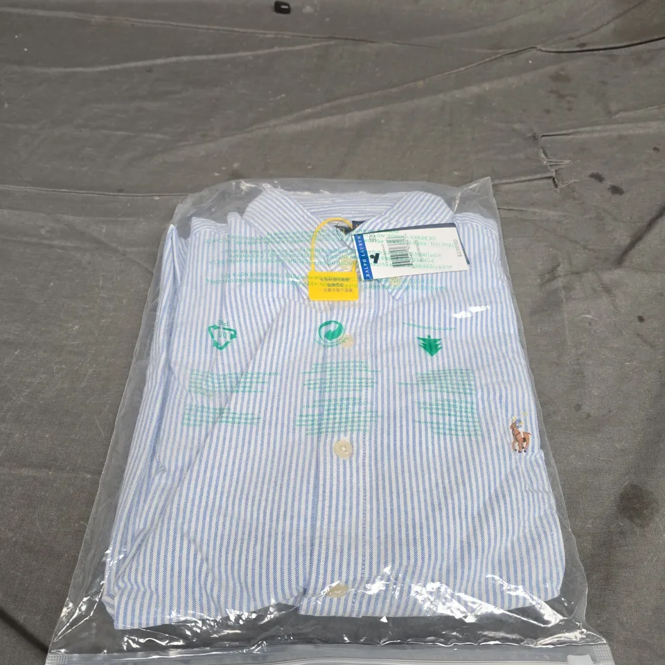 BAGGED POLO RALPH LAUREN STRIPE BUTTON SHIRT - SIZE M