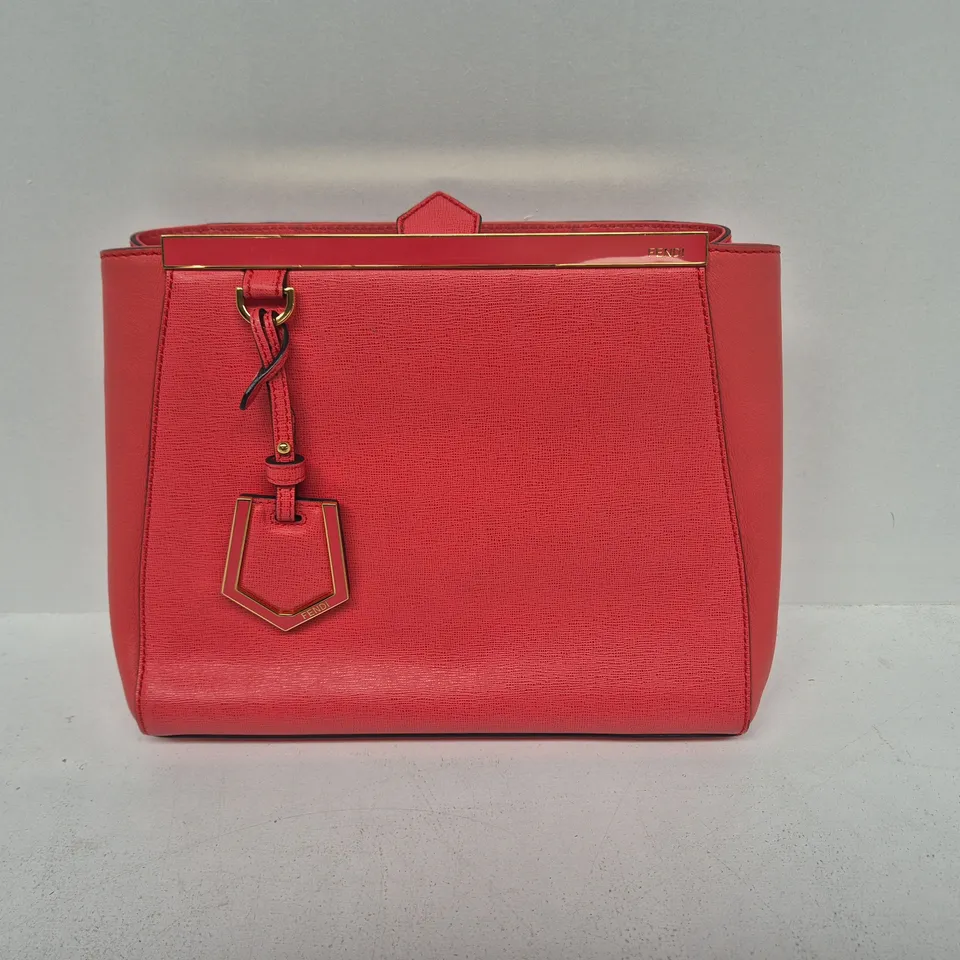 FENDI RED LEATHER HANDBAG