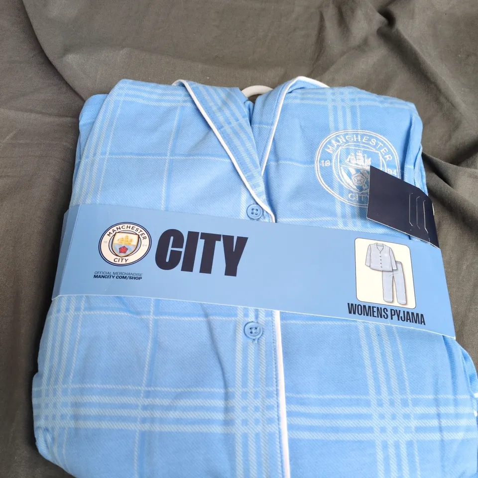 LADIES MANCHESTER CITY CHECKED PYJAMAS SIZE XL