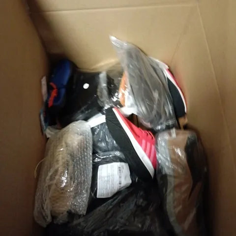 BOX OF APPROXIMATELY 20 ASSORTED PAIRS OF SHOES IN VARIOUS STYLES , COLOURS AND SIZES 
