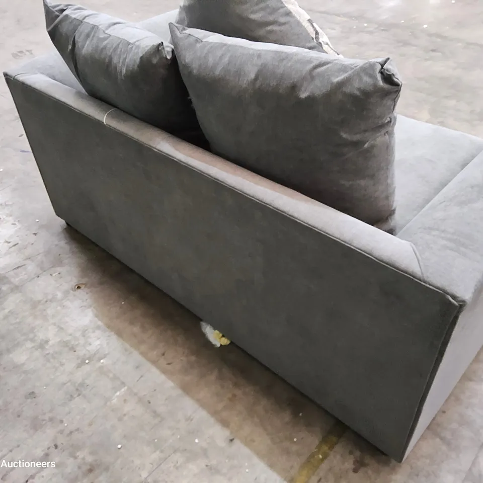 DESIGNER TWO SEATER SOFA GREY FABRIC 