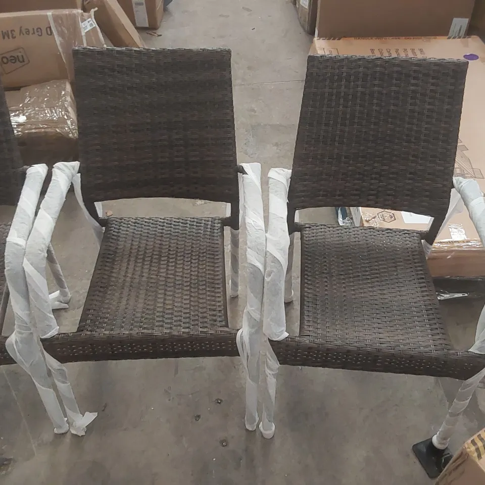 BOXED SET OF 4 ANTIGUA RATTAN DINING CHAIRS
