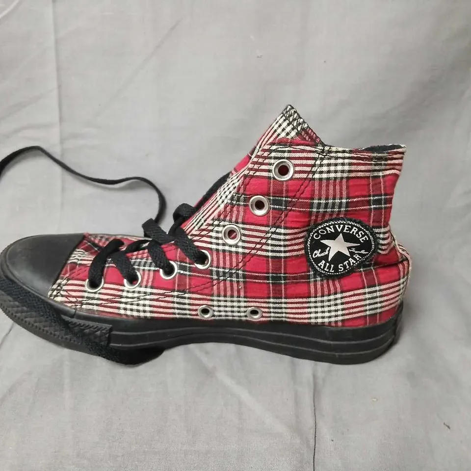 CONVERSE ALL STAR PLAID HIGH-TOP SNEAKERS – UNISEX, UK 4 / EU 36.5