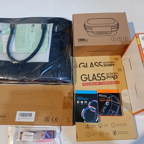 PALLET CONTAINING 8 BOXES OF ASSORTED HOUSEHOLD ITEMS TO INCLUDE LOCK BOXES, FIDGET TOYS, SCREEN PROTECTORS AND HANDBAGS