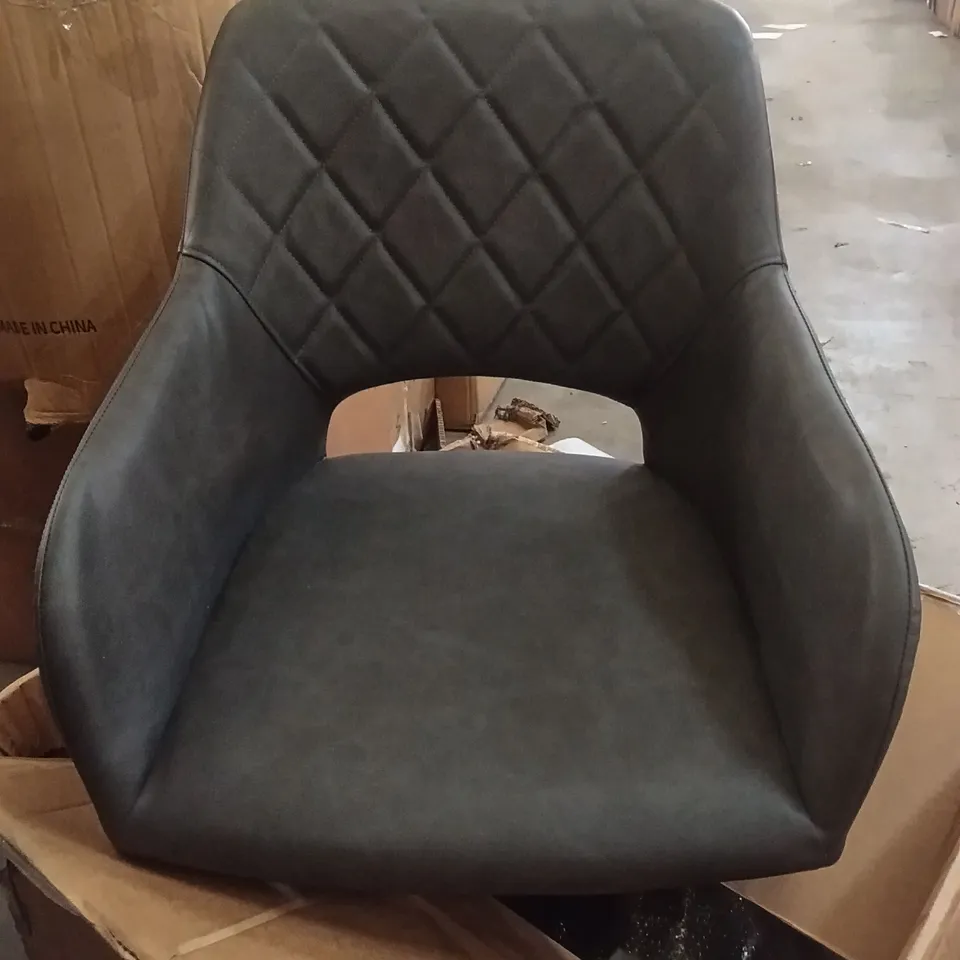 BOXED SET OF 2 FAUX LEATHER DINING CHAIRS