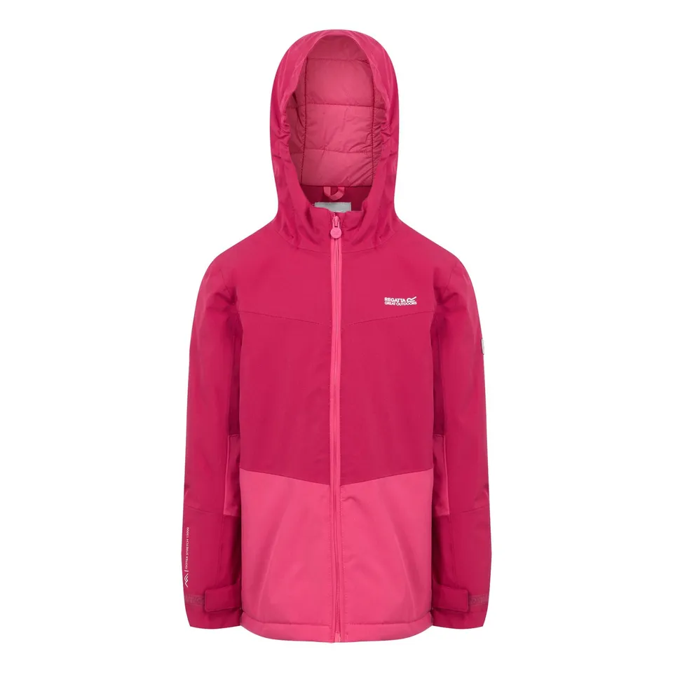 BRAND NEW REGATTA KIDS' HIGHTON V PADDED JACKET - DEEP PINK/HOT PINK SIZE UK 13 YEARS