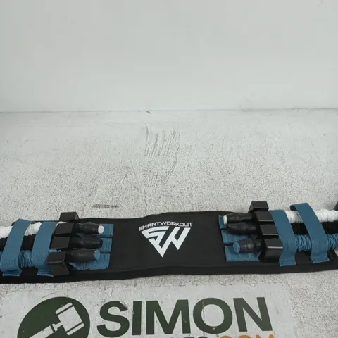 SMARTWORKOUT FITNESS RESISTANCE BAND SYSTEM WITH BLUE STRAPS