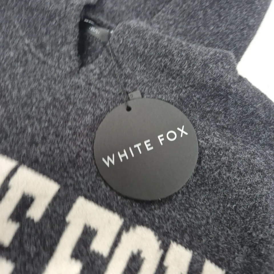 WHITE FOX HOODIE – DARK GREY – XS/S