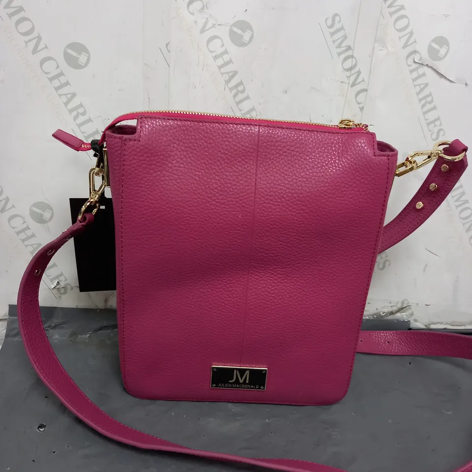JULIEN MACDONALD PINK FAUX LEATHER BAG 