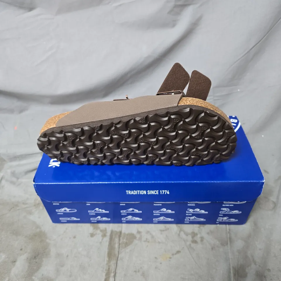 BIRKENSTOCK ARIZONA SANDALS – TAUPE SUEDE, TWO STRAPS UK 5