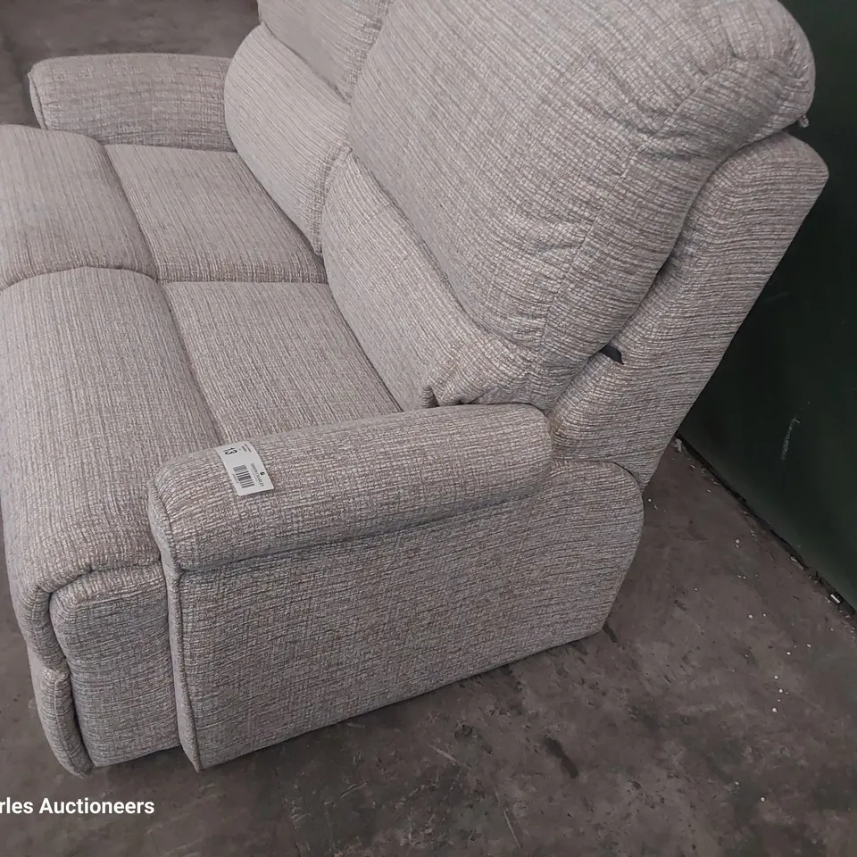 QUALITY BRITISH DESIGNER G PLAN NEWMARKET TWO SEATER SOFA LOOM SHALE FABRIC 