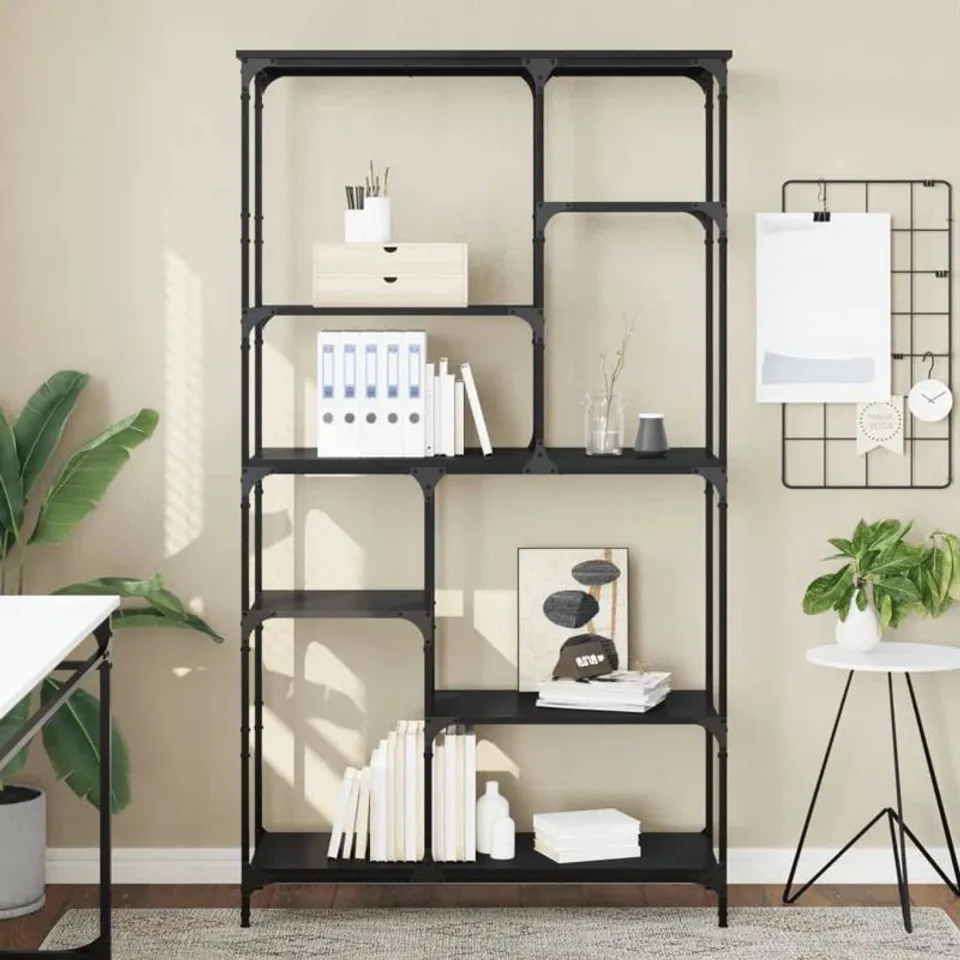 BOXED GEIRA 176CM H X 99CM W STEEL GEOMETRIC BOOKCASE (1 BOX)